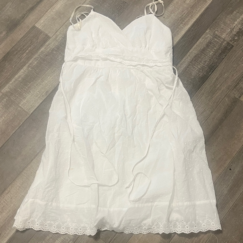 Ruby Rox White Lace Trim dress spaghetti straps NWOT